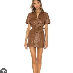 Divine Heritage Vegan Leather Mini Dress